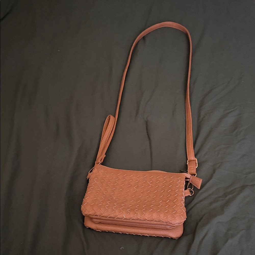 Hallmark Tan Woven Crossbody Bag